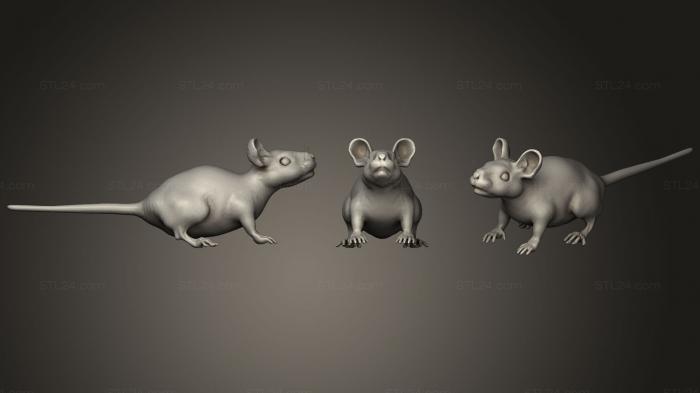 Статуэтки животных (Mouse68, STKJ_1200) 3D модель для ЧПУ станка